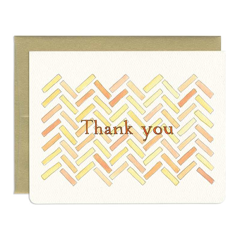 Herringbone Thank You Card by Gotamago, by Lou-Lou's Flower Truck