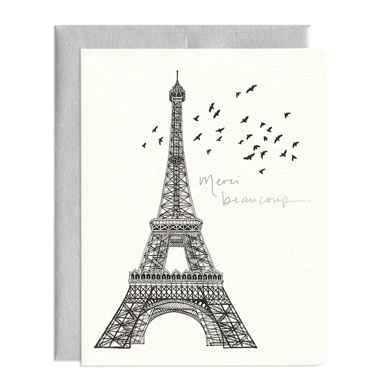 "Merci Beaucoup" Card by Gotamago, by Lou-Lou's Flower Truck