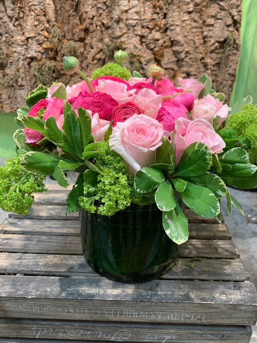 English Rose Garden Vase Arrangement