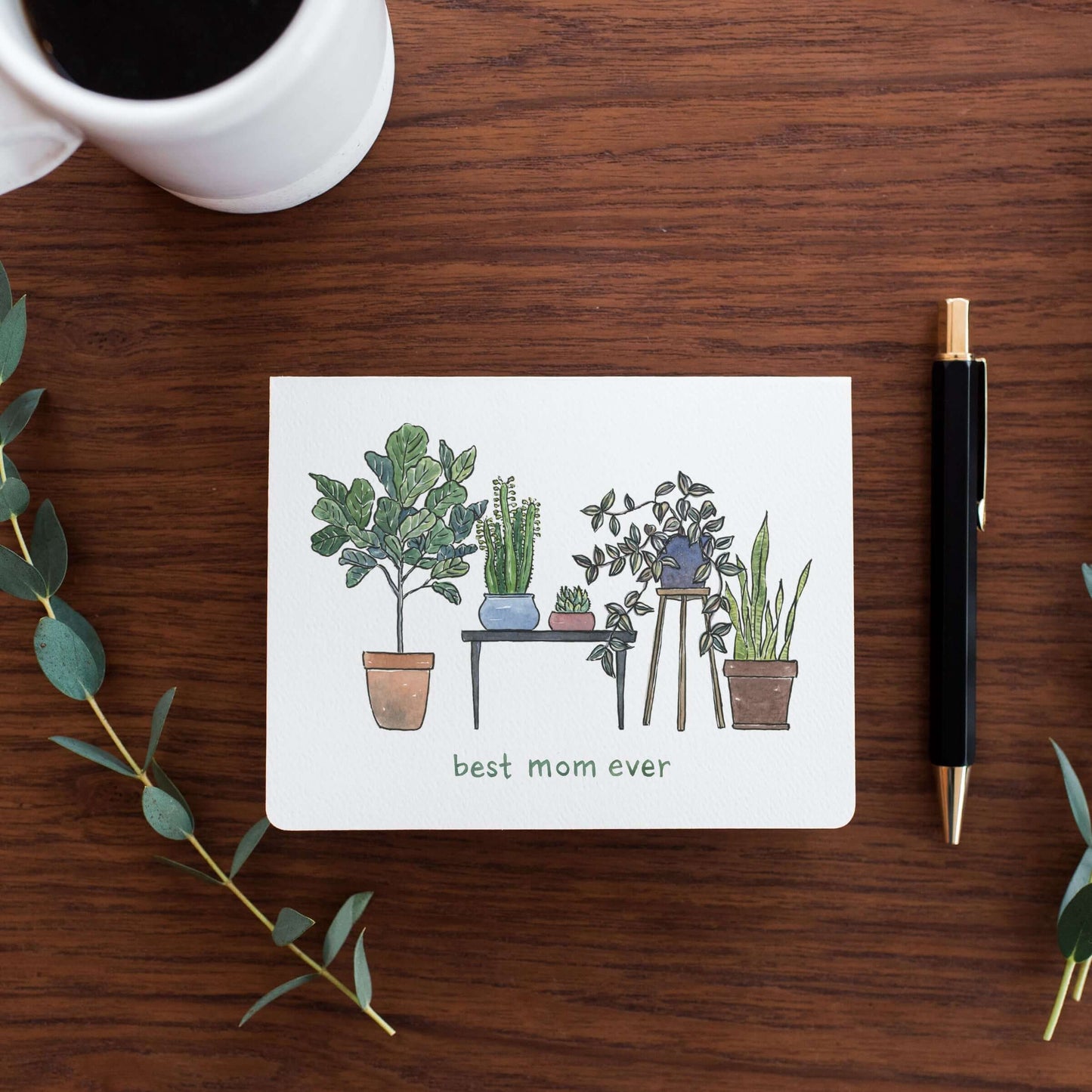 "Best Mom Ever" Plant Mom Card by Gotamago, by Lou-Lou's Flower Truck